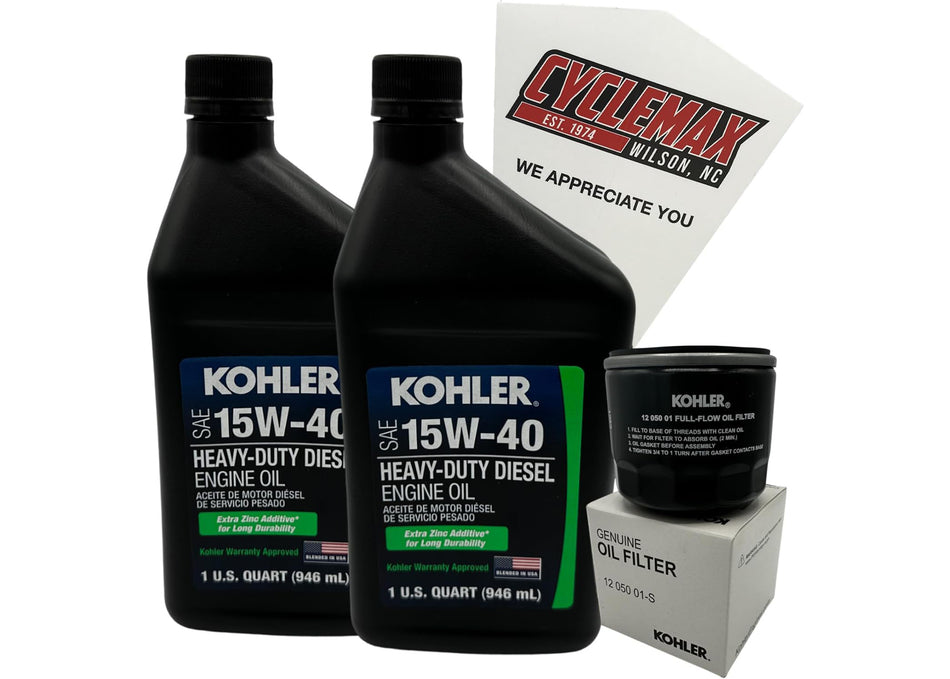 Kohler Full Synthetic Oil Change Kit for Kohler Lawnmower Engines