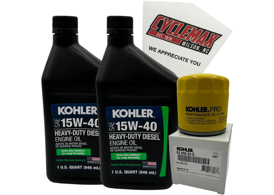 Kohler Full Synthetic Oil Change Kit for Kohler Lawnmower Engines