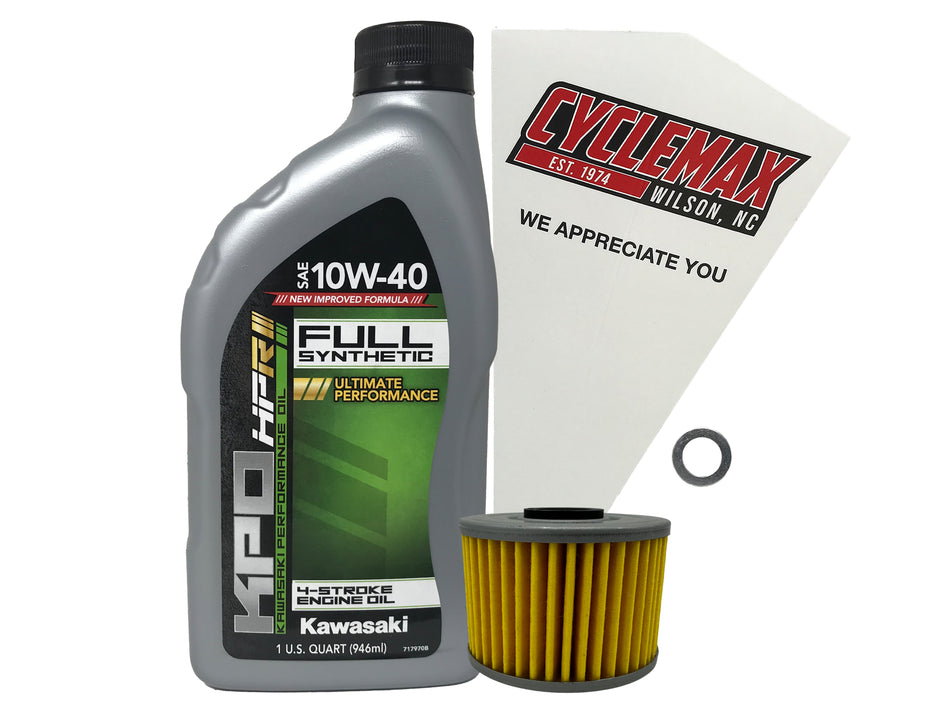Cyclemax Full Synthetic Oil Change Kit fits 2004-2025 Kawasaki KLX110R