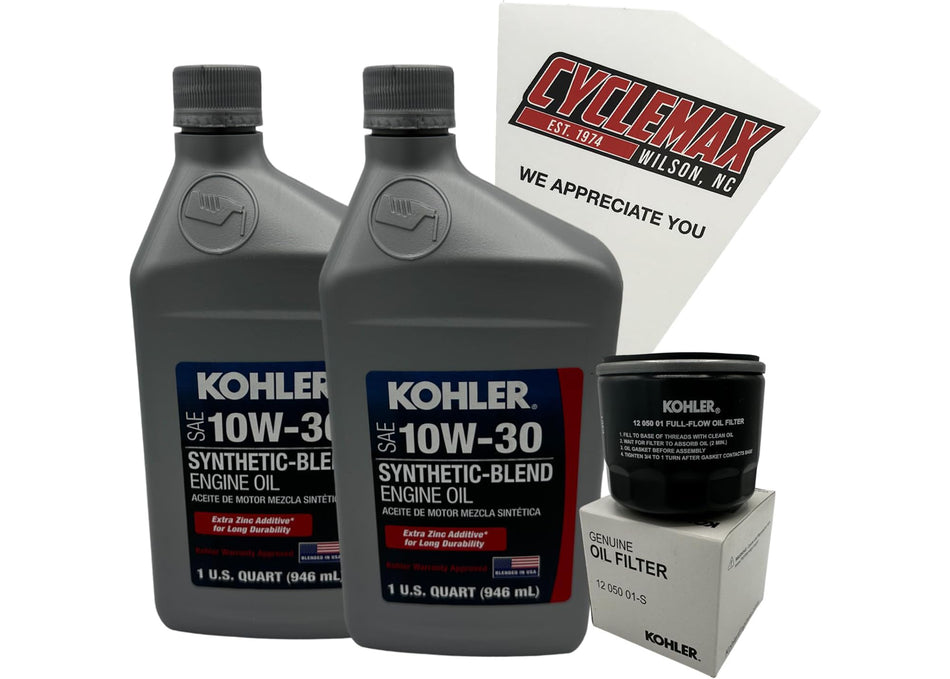 Kohler Semi-Synthetic Oil Change Kit for Kohler Lawnmower Engines