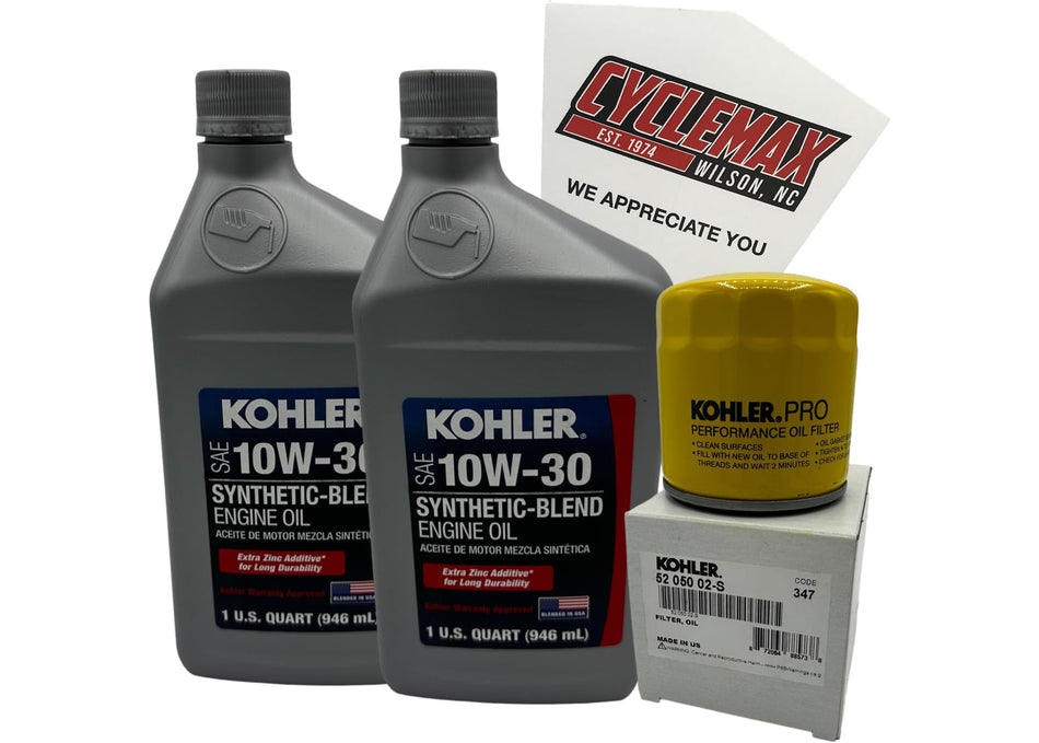 Kohler Semi-Synthetic Oil Change Kit for Kohler Lawnmower Engines