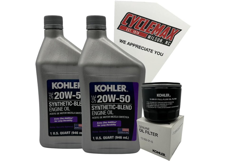 Kohler Semi-Synthetic Oil Change Kit for Kohler Lawnmower Engines