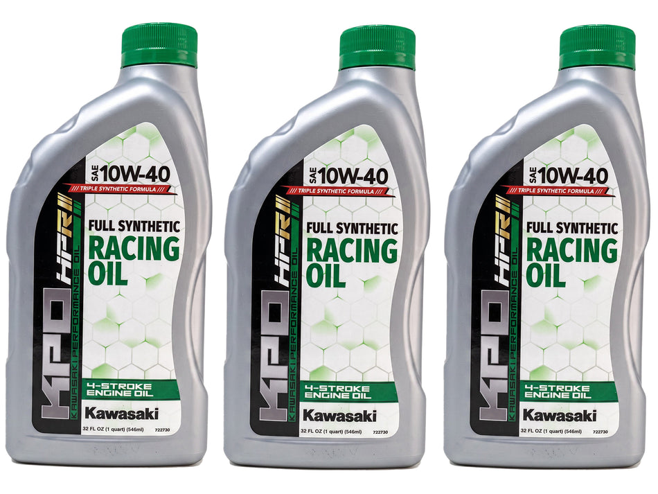 Kawasaki KPO Full Synthetic Racing 4-Stroke Oil 10W40 Quart K61021-50R-01Q - 3PK