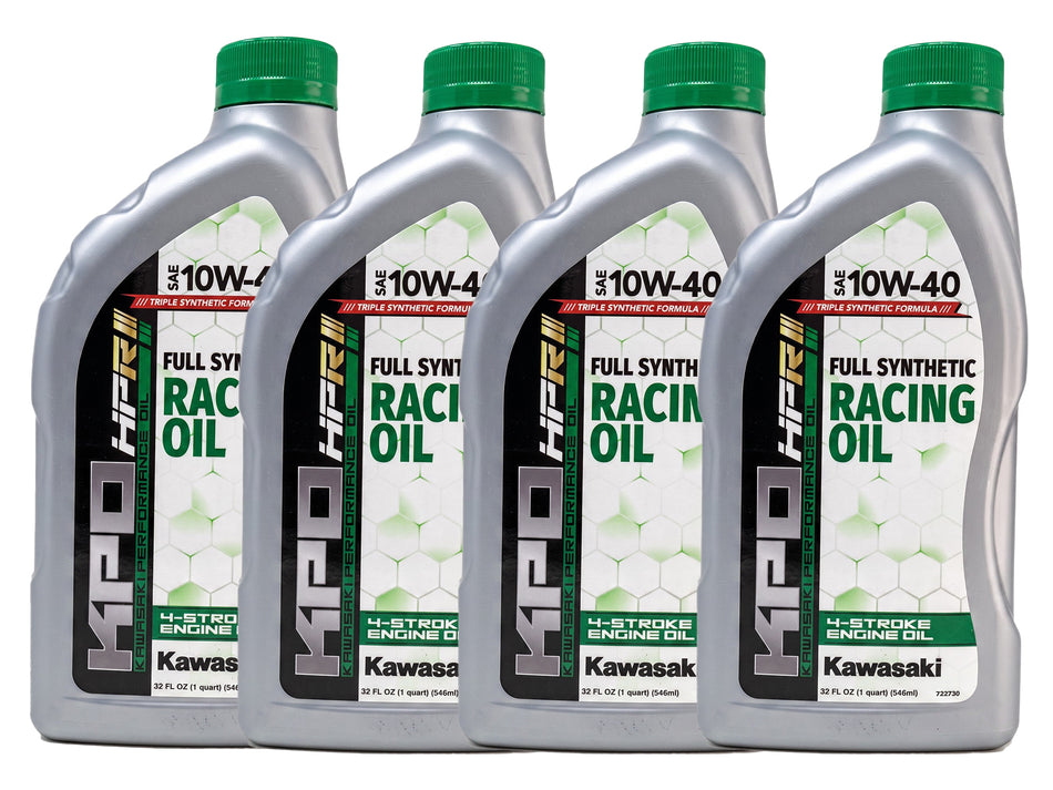 Kawasaki KPO Full Synthetic Racing 4-Stroke Oil 10W40 Quart K61021-50R-01Q - 4PK