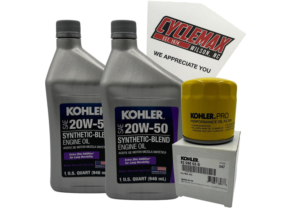 Kohler Semi-Synthetic Oil Change Kit for Kohler Lawnmower Engines