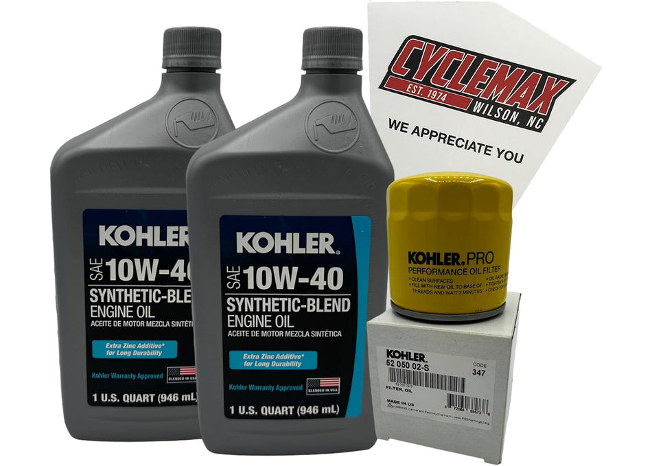 Kohler Semi-Synthetic Oil Change Kit for Kohler Lawnmower Engines