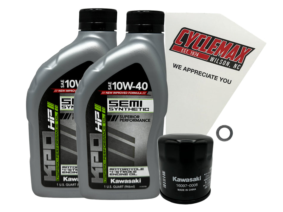 Kawasaki KPO Semi-Synthetic Oil Change Kit for 2023-2025 ELIMINATOR