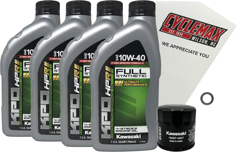 Full-Synthetic KPO Oil Change Kit Compatible with 2024-2027 Kawasaki Mule FX PRO