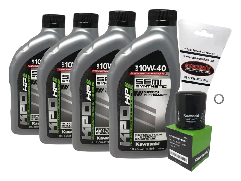Full-Synthetic KPO Oil Change Kit compatible with 2025 Kawasaki NINJA 1100SX