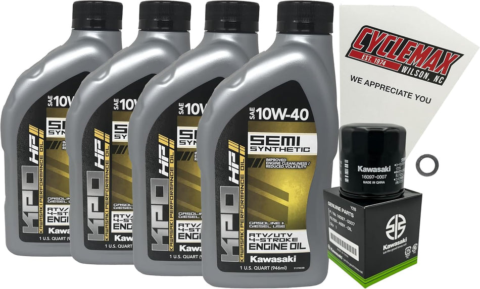 Kawasaki KPO Semi-Synthetic Oil Change Kit for 2012-2025 TERYX4 750