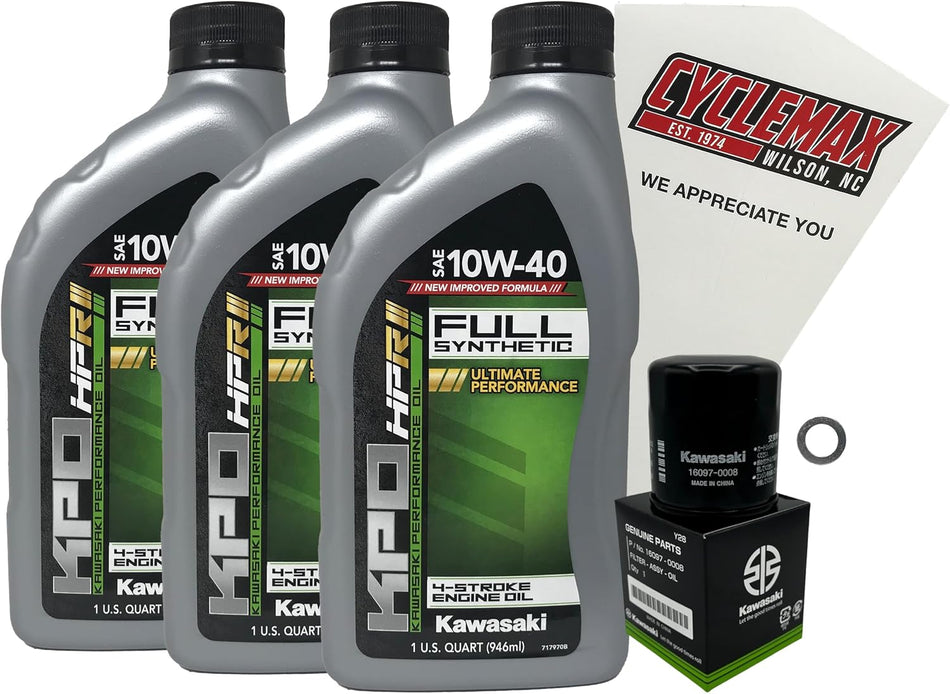 Kawasaki KPO Full Synthetic Oil Change Kit for 2023-2025 NINJA ZX-4R