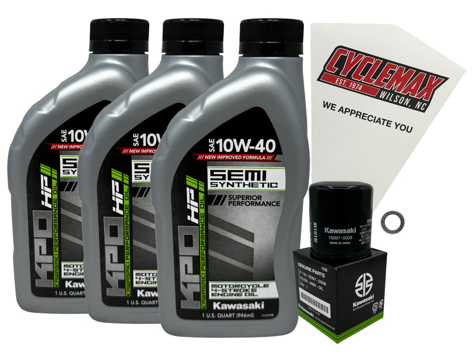 Kawasaki KPO Semi-Synthetic Oil Change Kit for 2023-2025 NINJA ZX-4R