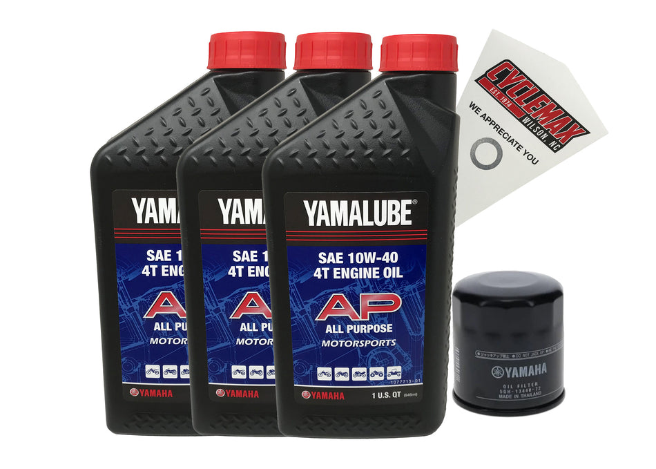 Yamalube OEM Oil Change Kit 10W-40 for Yamaha KODIAK 450 4x4 Auto 2003-2006