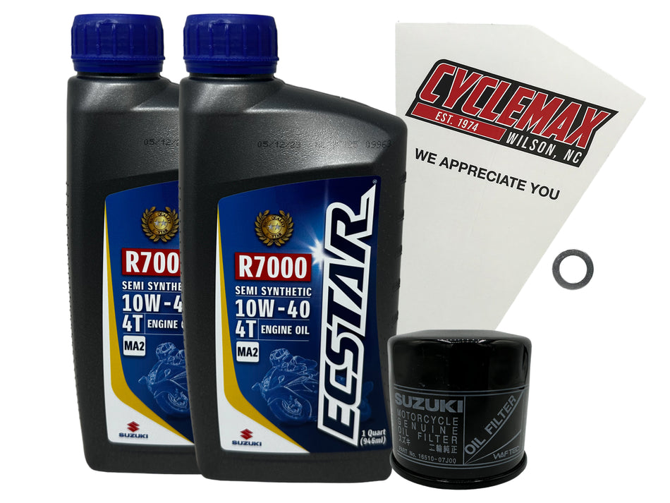Suzuki Ecstar Semi-Synthetic Oil Change Kit for 2017-2025 GSX-250R