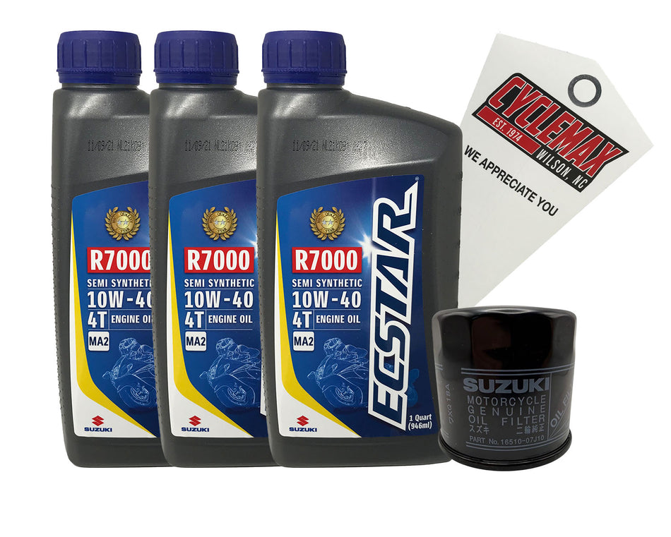 Suzuki Ecstar Semi-Synthetic Oil Change Kit for 2017-2025 GSX-250R
