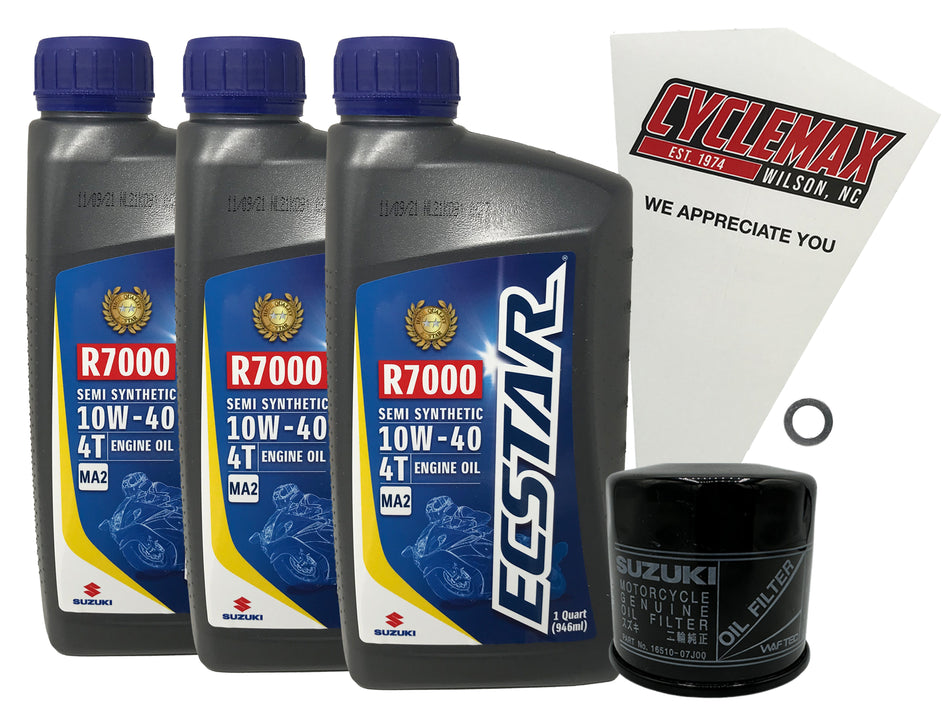 Suzuki Ecstar Semi-Synthetic Oil Change Kit for 1988-1996 GSX-600