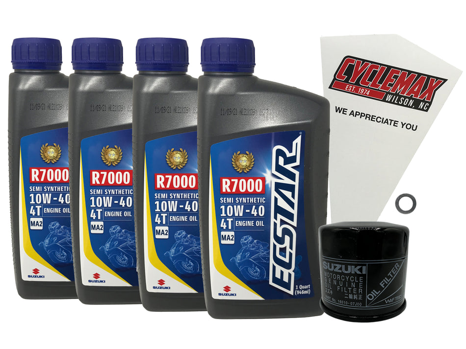 Suzuki Ecstar Semi-Synthetic Oil Change Kit for 2018-2025 KINGQUAD 750