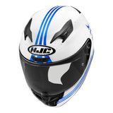 HJC i10  STAR FULL FACE - WHITE/BLUE STRIPES - SIZE VARIES