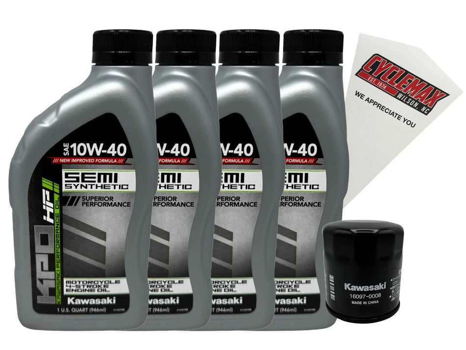 Semi-Synthetic KPO Oil Change Kit compatible with 2025 Kawasaki NINJA 1100SX