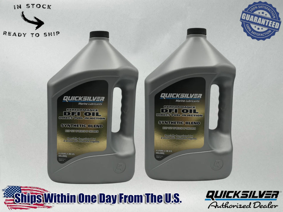 Quicksilver OEM Semi Synthetic Optimax DFI 2-Stroke Oil Gallons 8M0229799 2 Pack