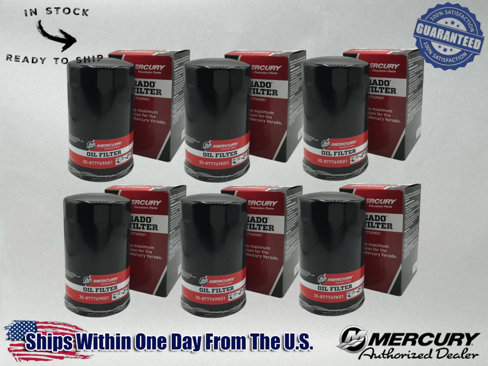 Mercury Genuine OEM Authentic Oil Filters 35-877769K01 6 Pack