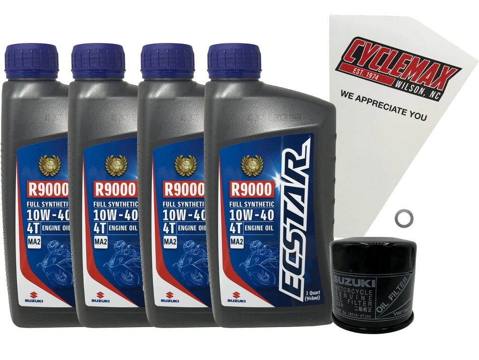 Cyclemax OEM Full Synthetic Oil Change Kit fits 2017-2025 Suzuki GSX-S1000