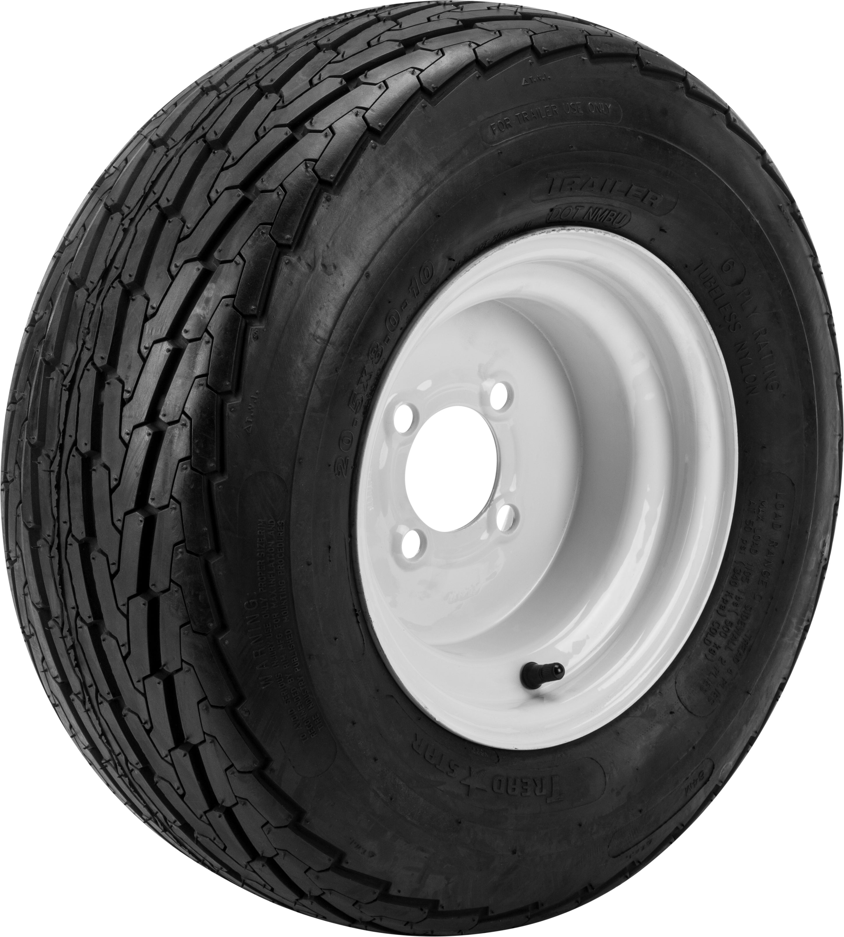 Trailer Tire And Wheel Assembly White