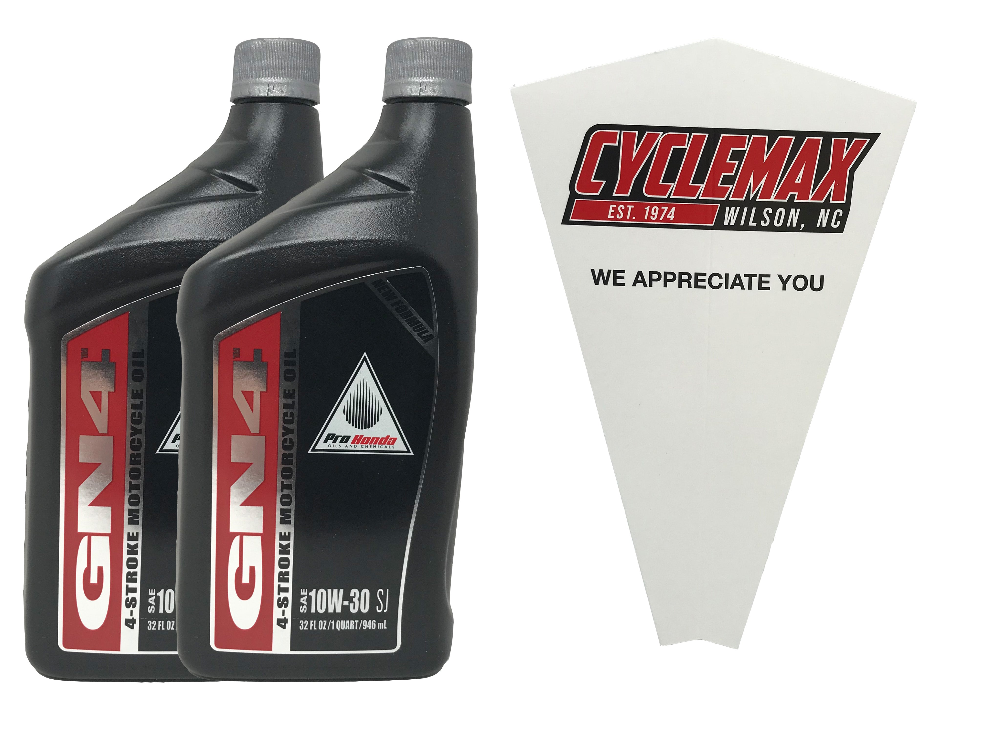 Cyclemax Two Pack for Honda GN4 10w30 4-Stroke Engine Oil 08C35-A131M02 Contains Two Quarts and a Funnel