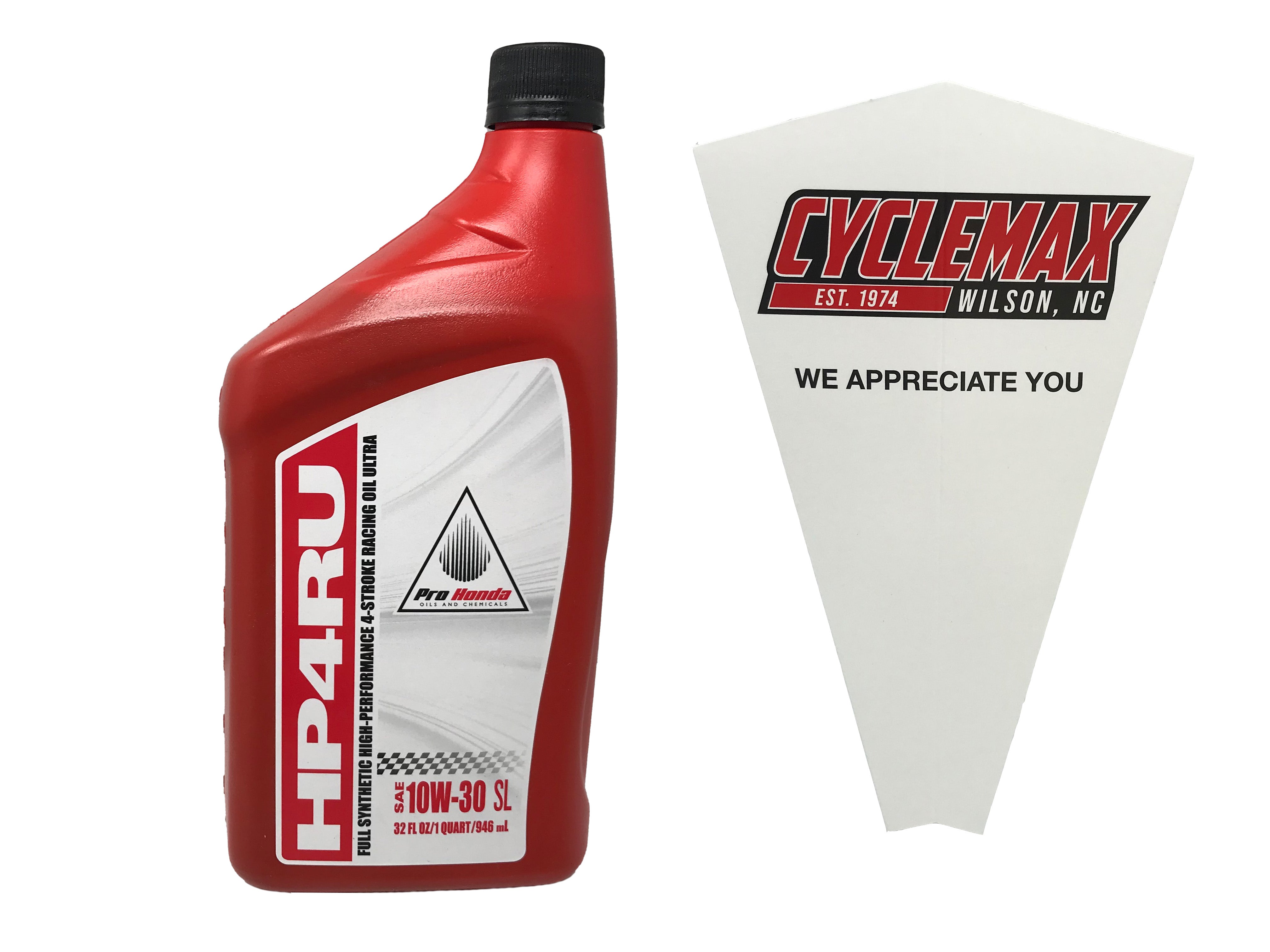 Cyclemax One Pack for Honda 08C35-HP4-1030RU Full Synthetic Racing Motor Oil 10W-30 contains One Quart and Funnel