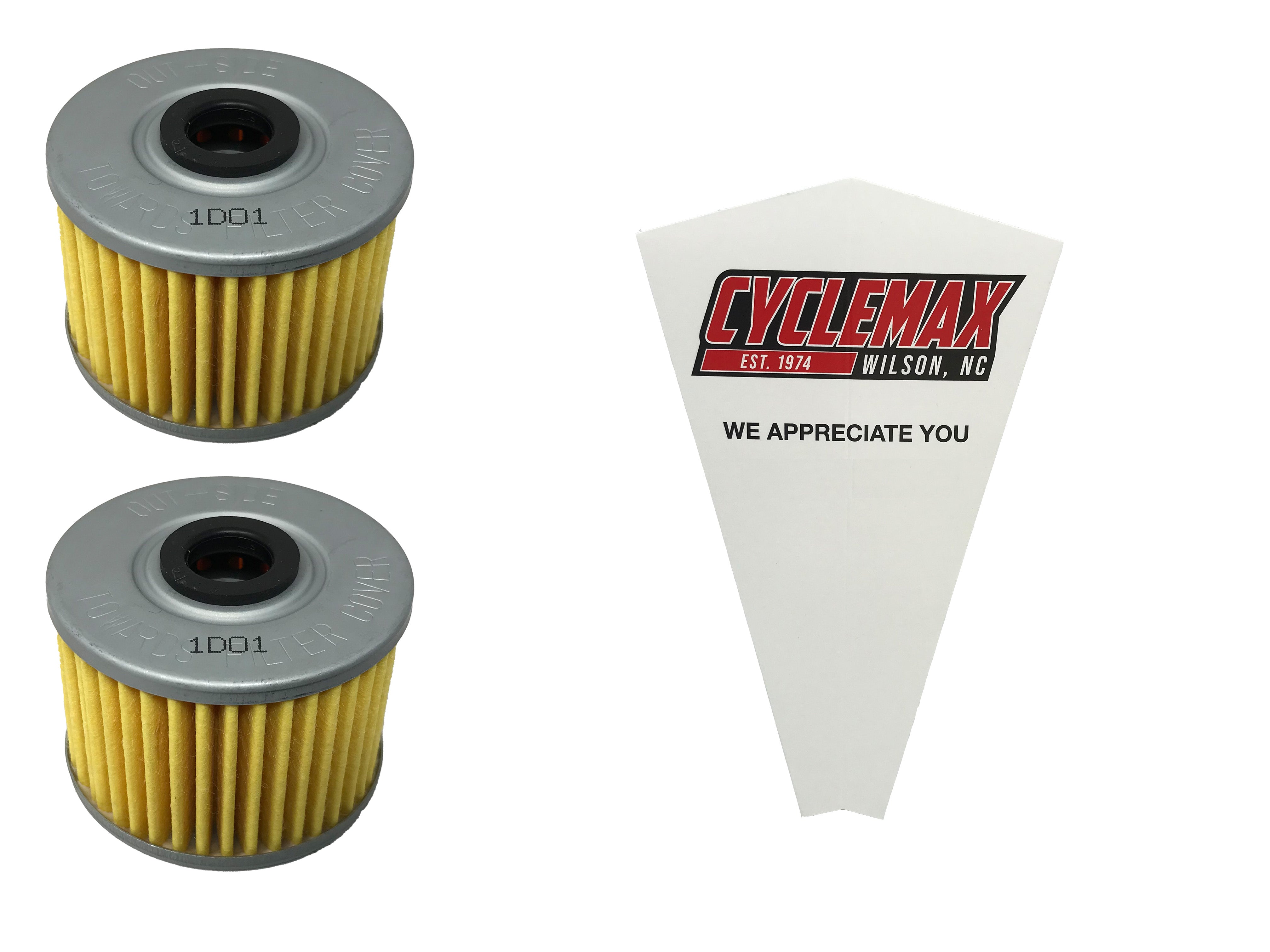 Cyclemax Two Pack for Honda Oil Filter 15410-KF0-315 Containing Two Filters and a Funnel