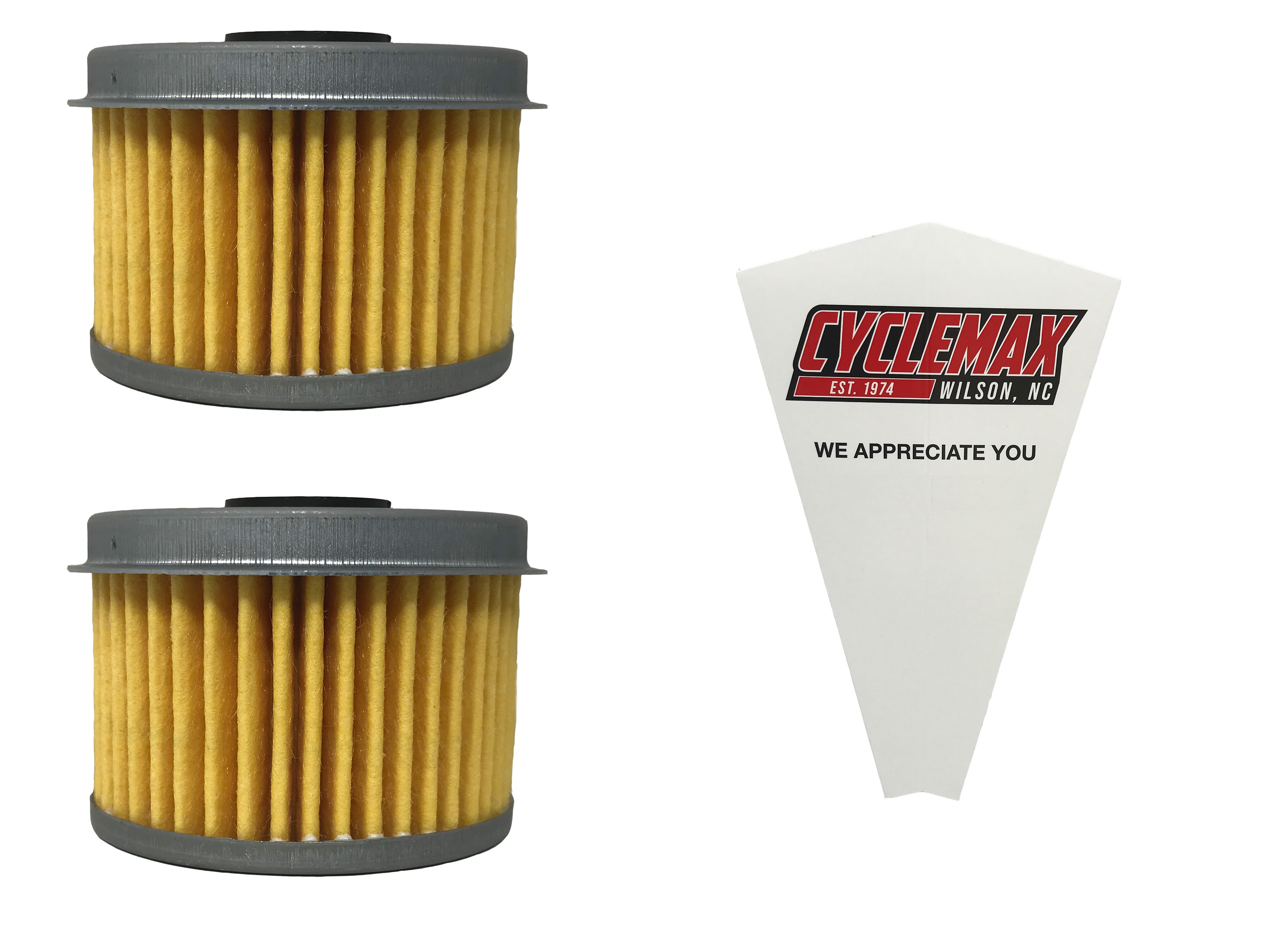 Cyclemax Two Pack for Honda Oil Filter 15410-KYJ-902 Contains Two Filters and a Funnel