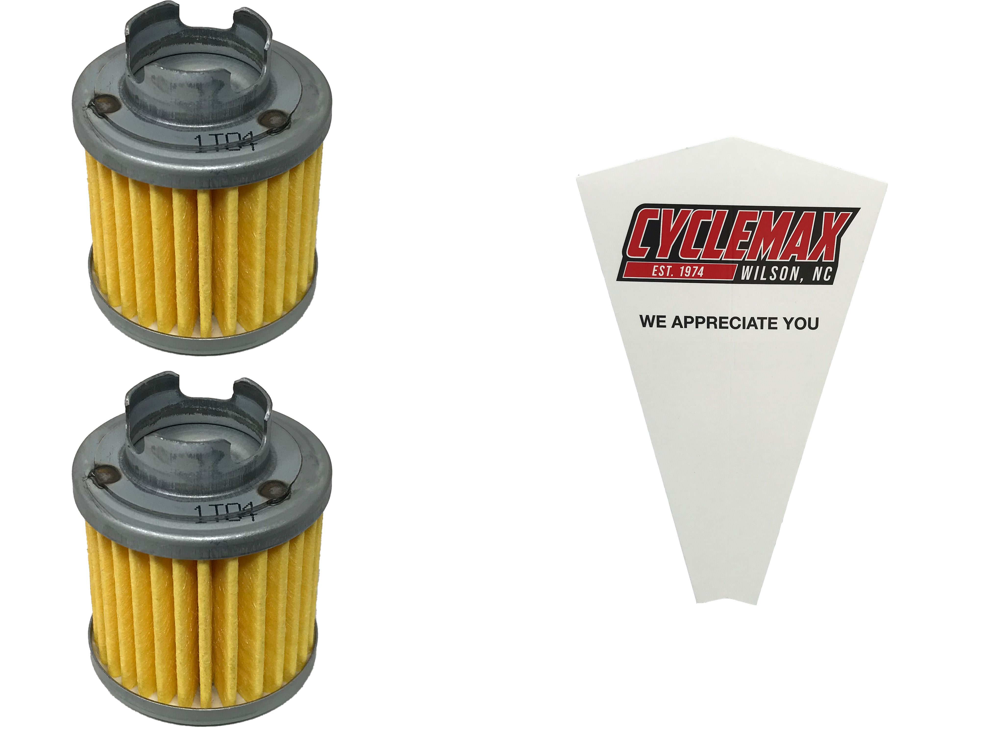 Cyclemax Two Pack for Honda Oil Filter 15412-HB6-003 Containing Two Filters and a Funnel