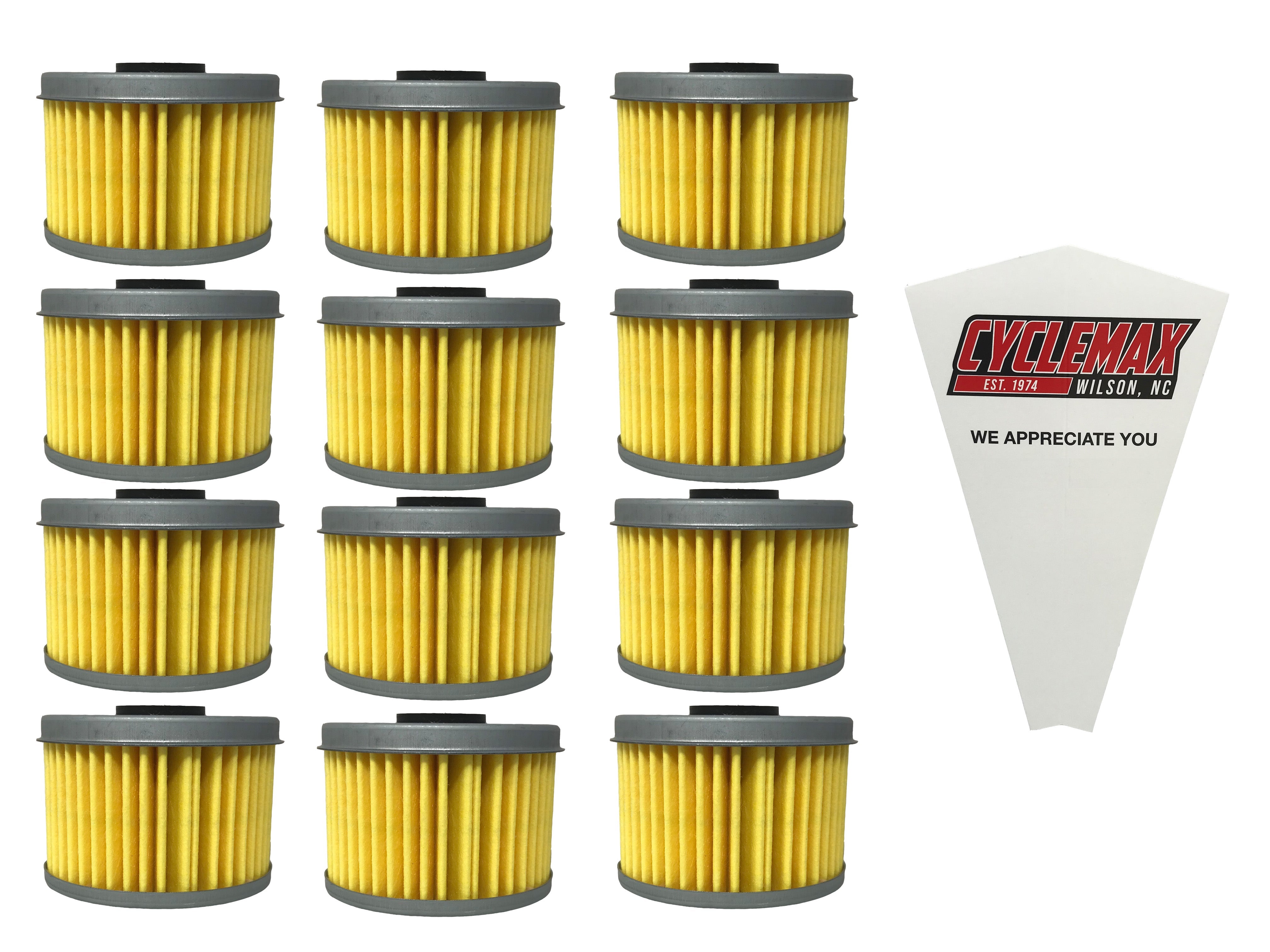 Cyclemax Twelve Pack for Honda Oil Filter 15412-HM5-A10 Contains Twelve Filters and a Funnel