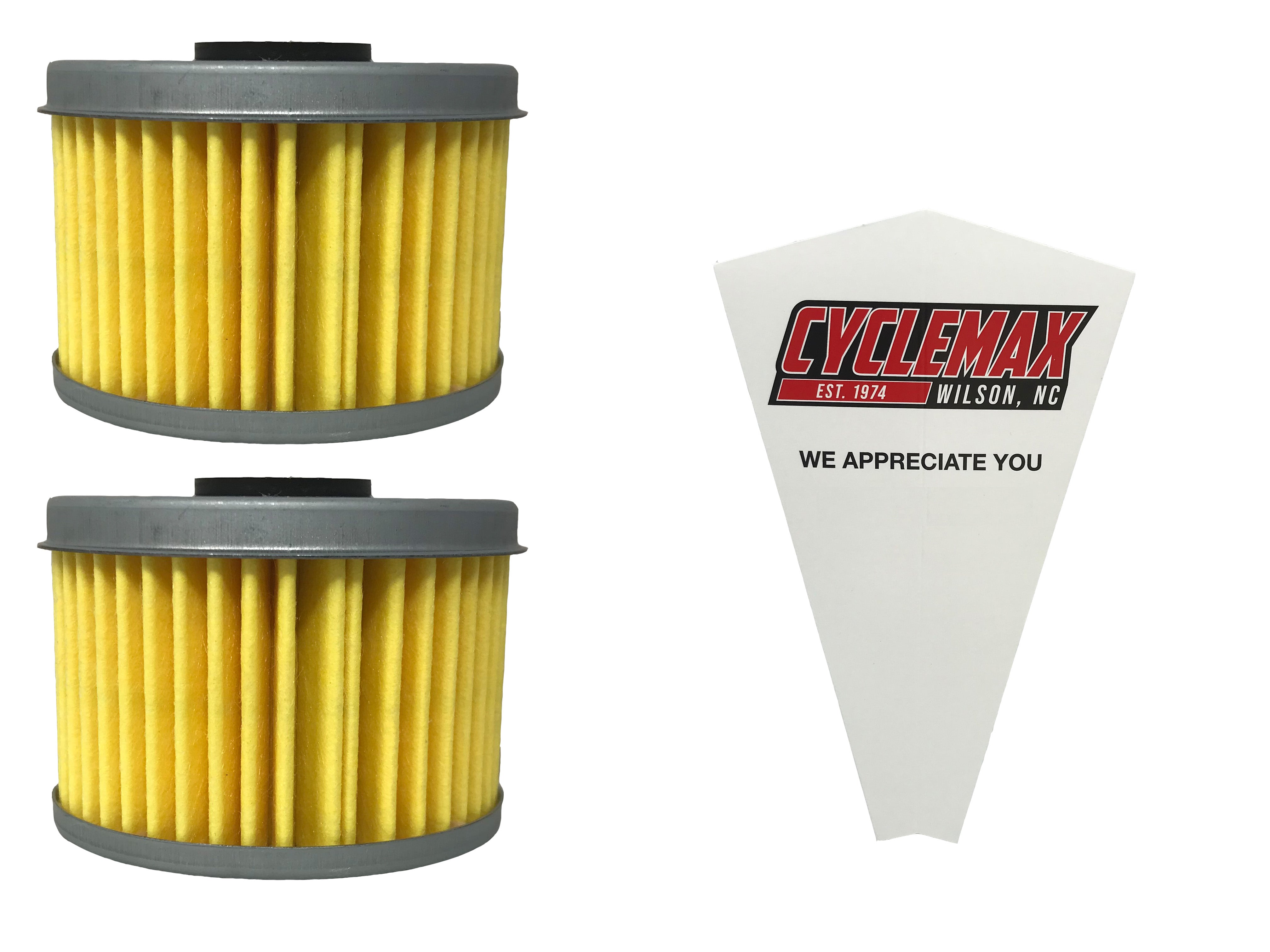 Cyclemax Two Pack for Honda Oil Filter 15412-HM5-A10 Contains Two Filters and a Funnel