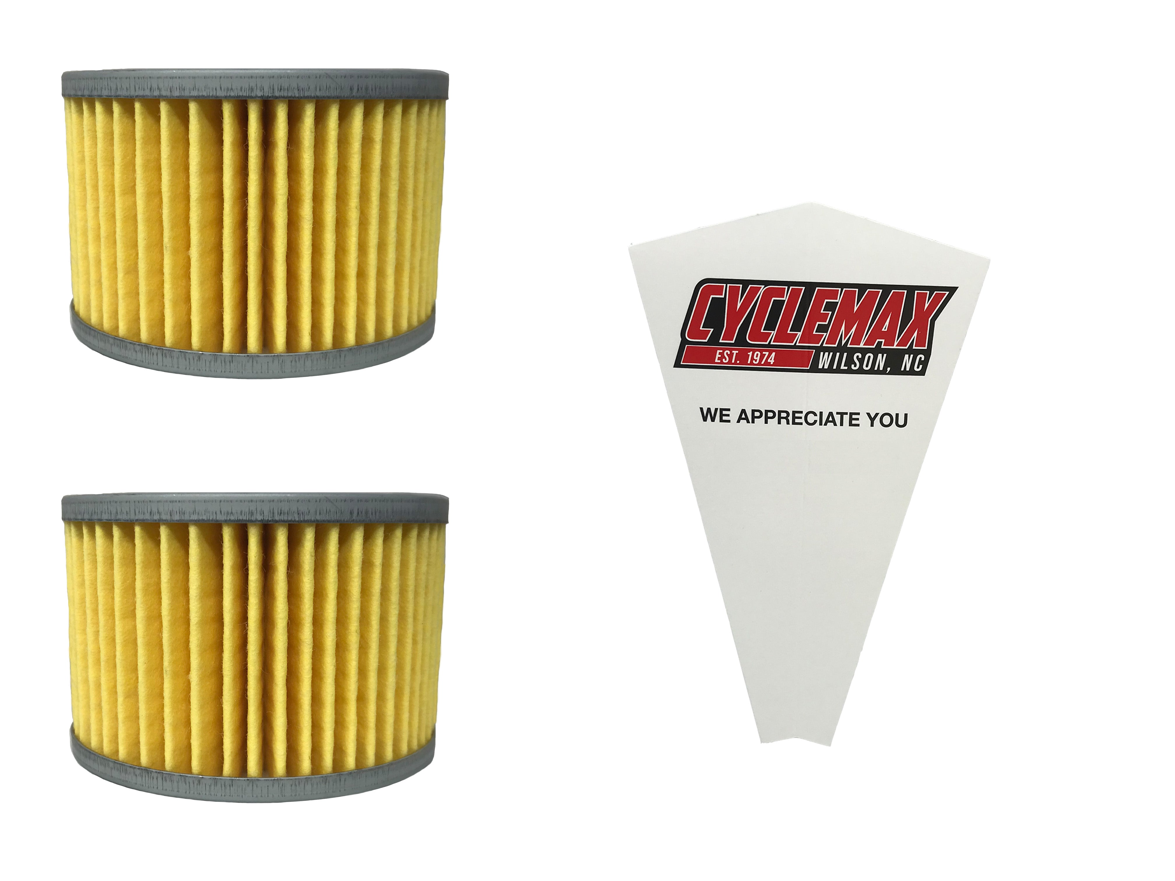 Cyclemax Two Pack for Honda Oil Filter 15412-KEA-003 Containing Two Filters and a Funnel