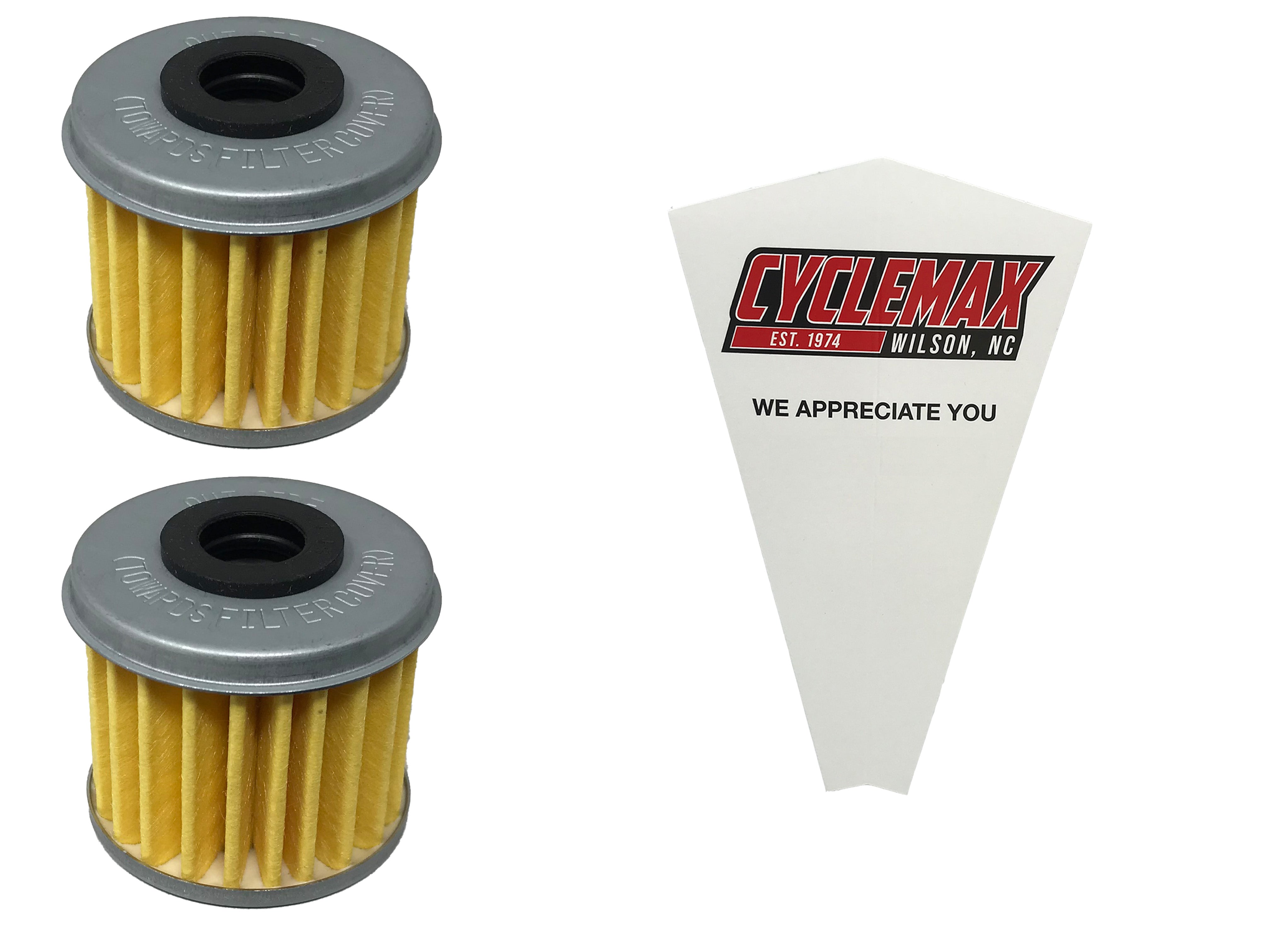 Cyclemax Two Pack for Honda Oil Filter 15412-MEN-671 Contains Two Filters and a Funnel