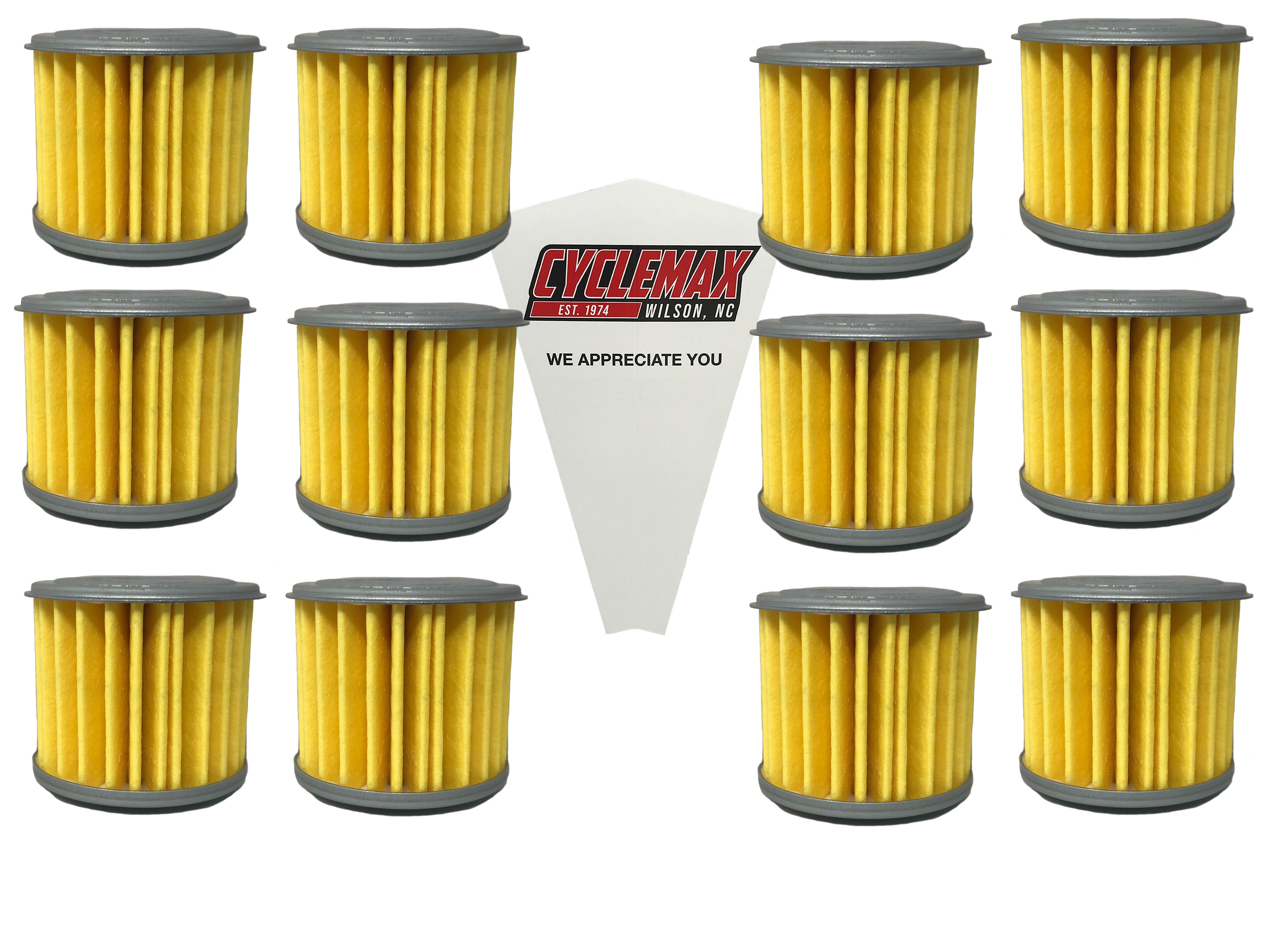 Cyclemax Twelve Pack for Honda Oil Filter 15412-MGS-D21 Containing Twelve Filters and a Funnel