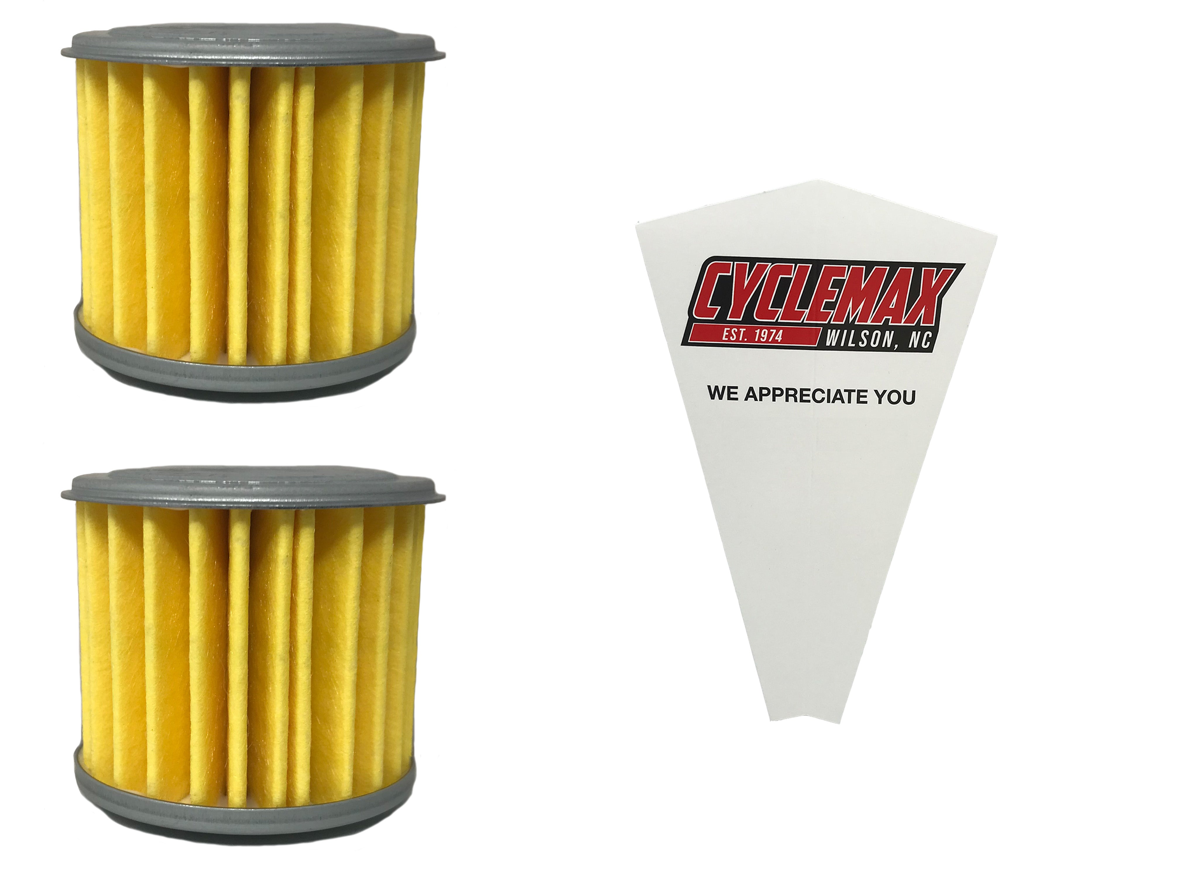 Cyclemax Two Pack for Honda Oil Filter 15412-MGS-D21 Containing Two Filters and a Funnel