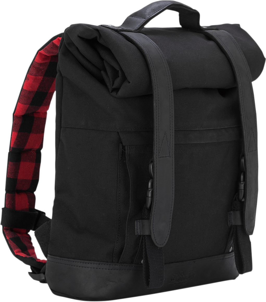 BURLY BRAND Roll Top Backpack - Black B15-1020B