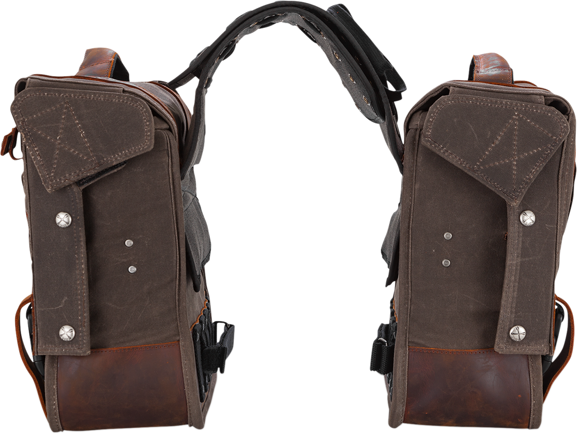 BURLY BRAND Throw-Over Saddlebag - Dark Oak B15-1002D