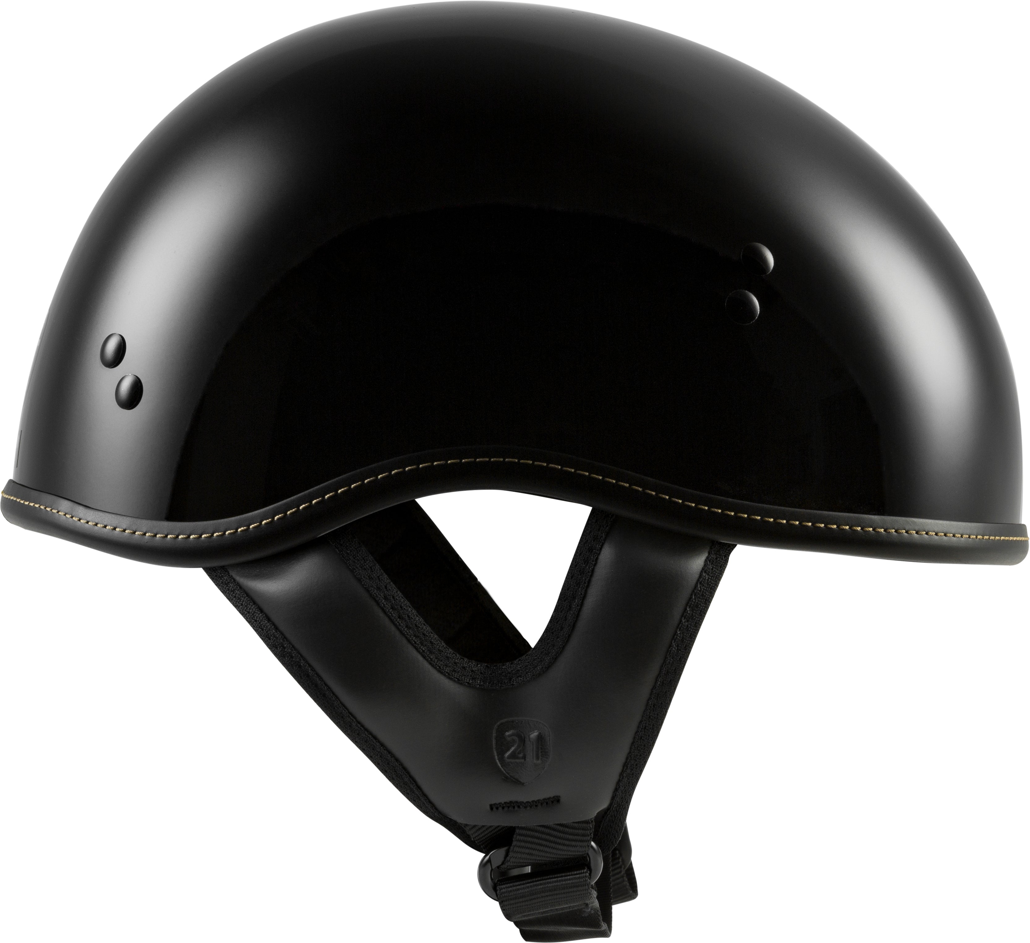 .357 Solid Half Helmet Gloss Black Sm