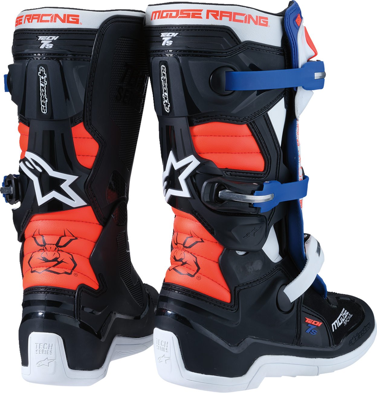 MOOSE RACING Youth Tech 7S Boots - Black/White/Red/Blue - US 6 0215024-1297-6