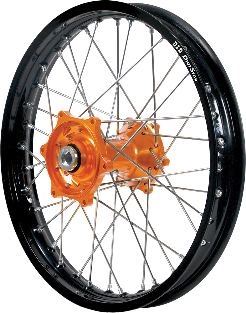 Rear Wheel 1.85 X 16 Orange Kite Hub Black Rim