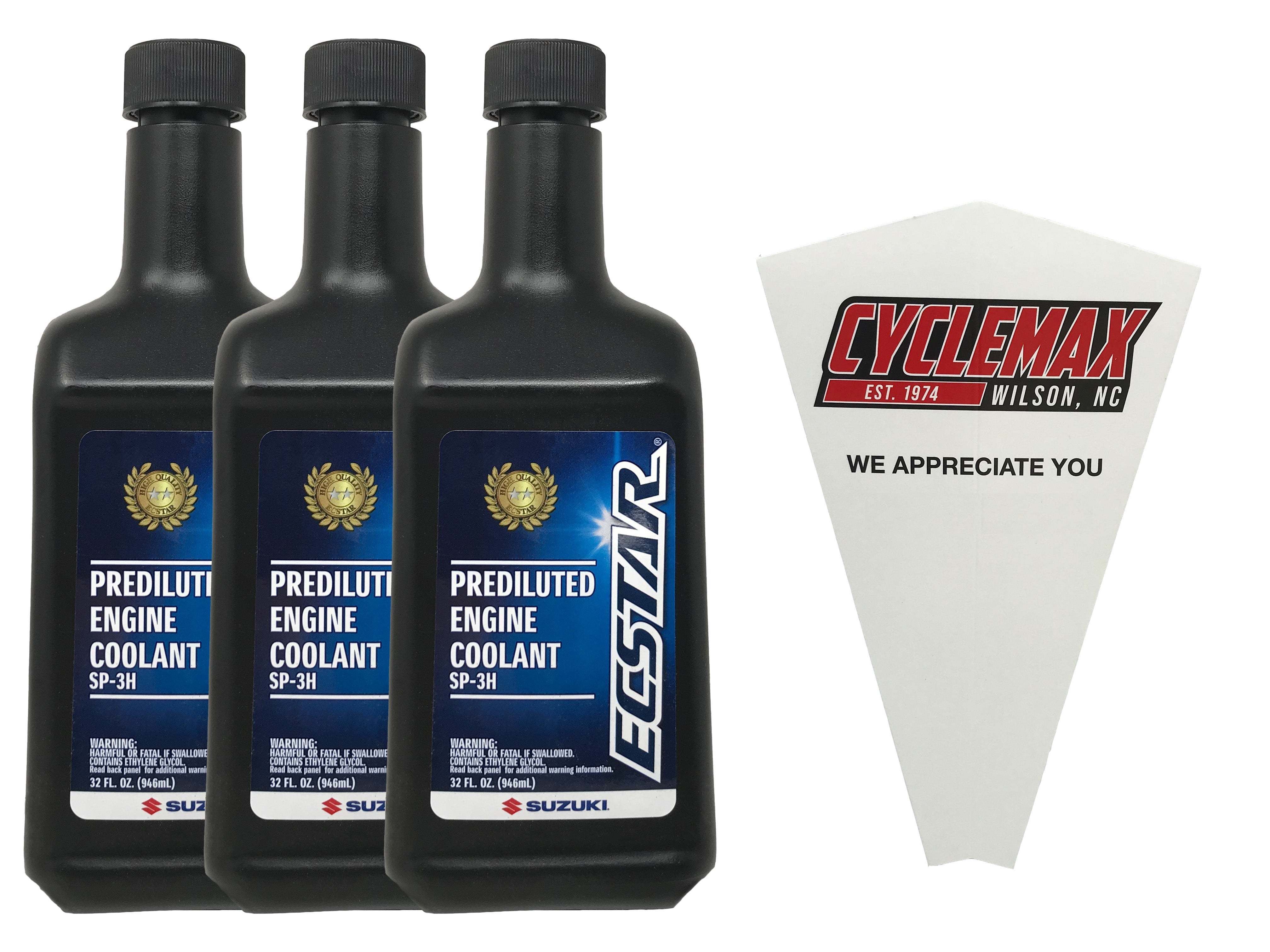 Cyclemax Three Pack for Suzuki Ecstar R5000 10W-40 4-Stroke Engine Oil 990A0-01E10-01Q Contains Three Quarts and a Funnel