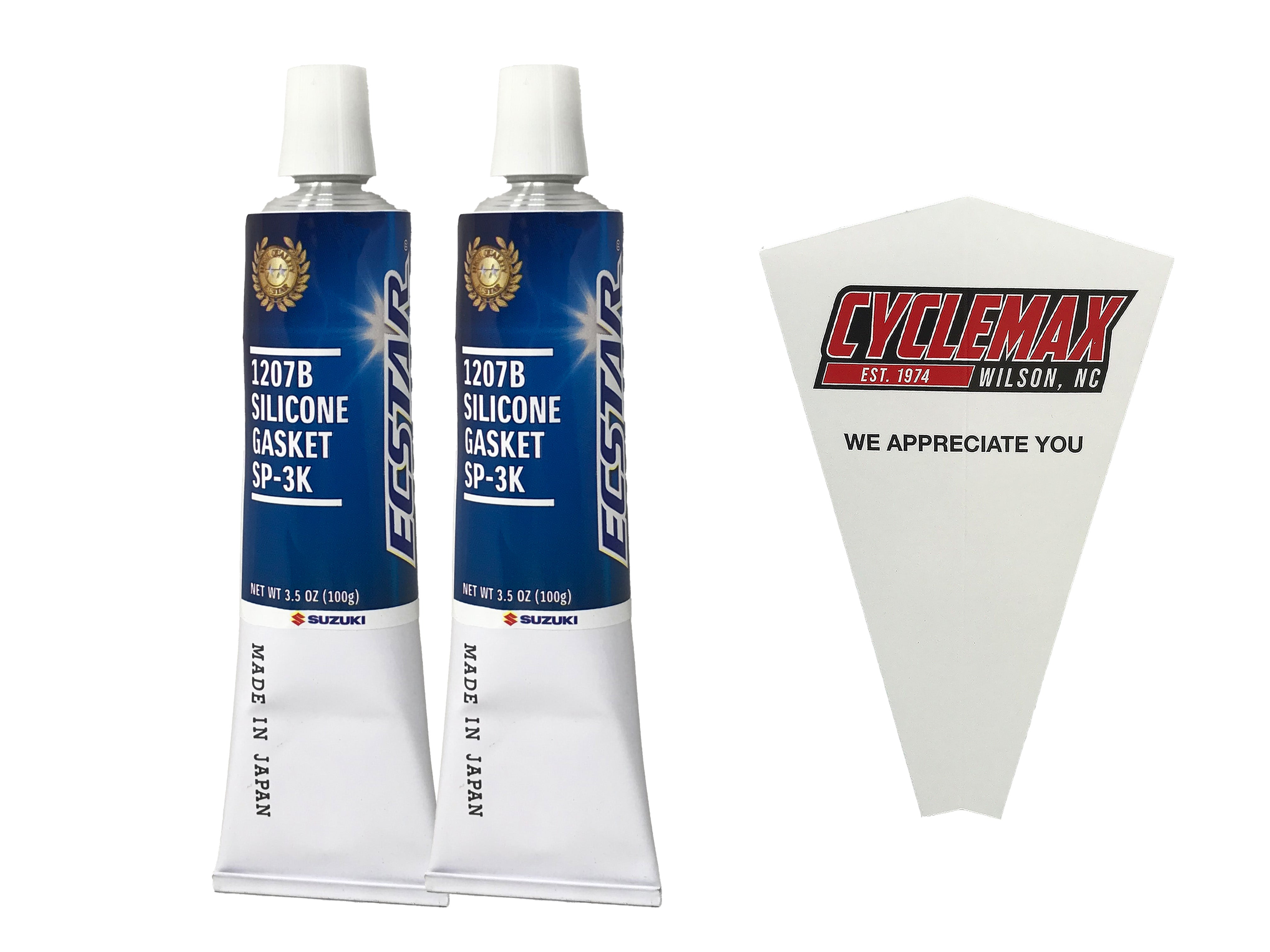 Cyclemax Two Pack for Suzuki Ecstar 3.5 Ounce 1207B Silicone Gasket 990A0-06E70-03Z Contains Two 3.5oz Tubes and a Funnel