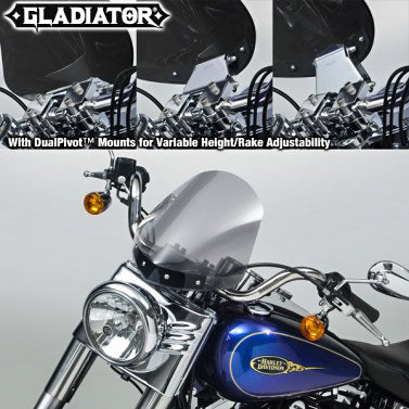 Gladiator Windshield W/Chrome Mounts (Light Tint)