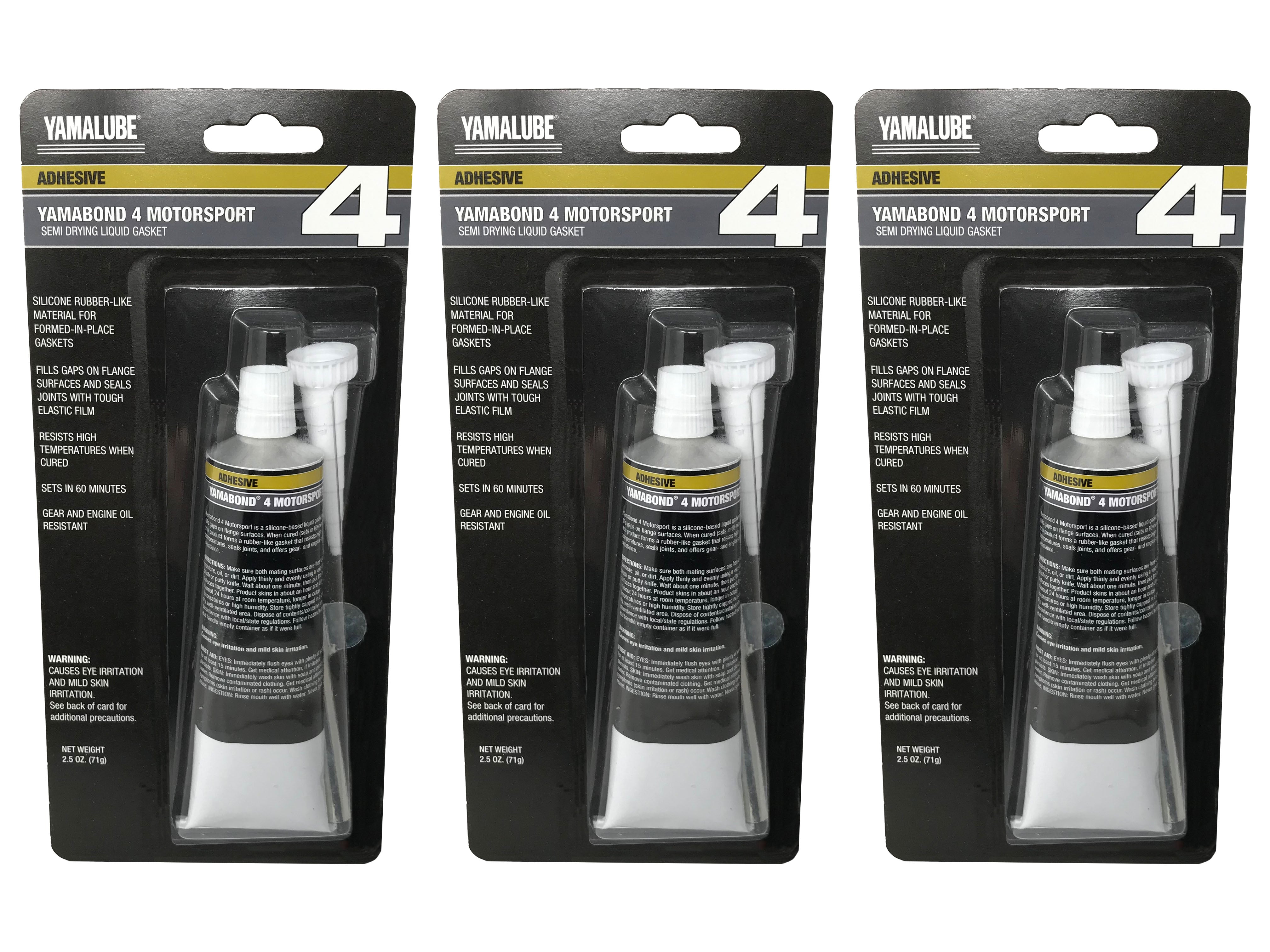 Cyclemax Three Pack for Yamaha Semi Drying Liquid Gasket ACC-BOND4-MC-00 Contains Three 2.5oz Tubes and a Funnel