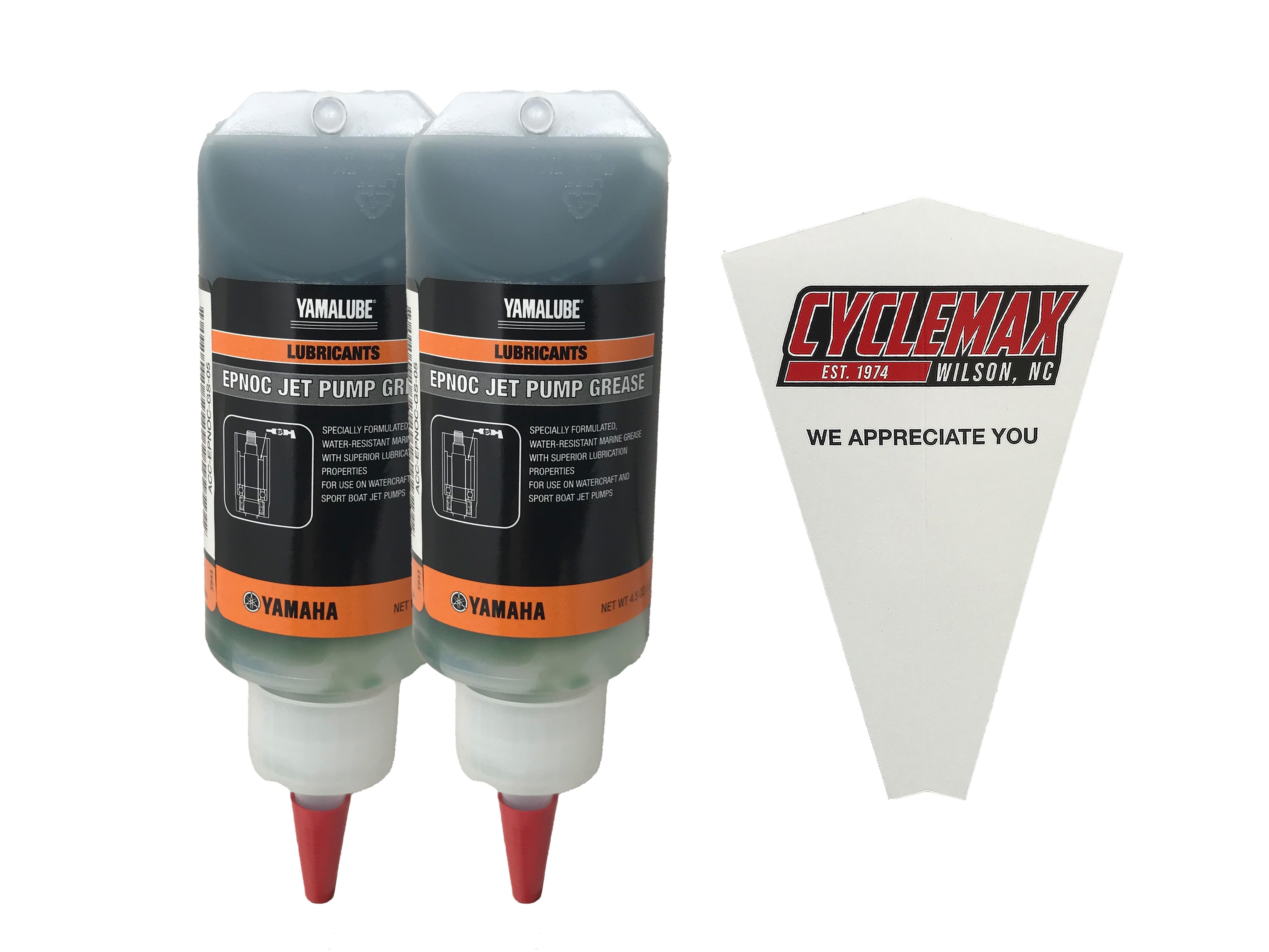 Cyclemax Two Pack for Yamaha Yamalube Epnoc Jet Pump Grease ACC-EPNOC-GS-05 Contains Two 4.5oz Tubes and a Funnel