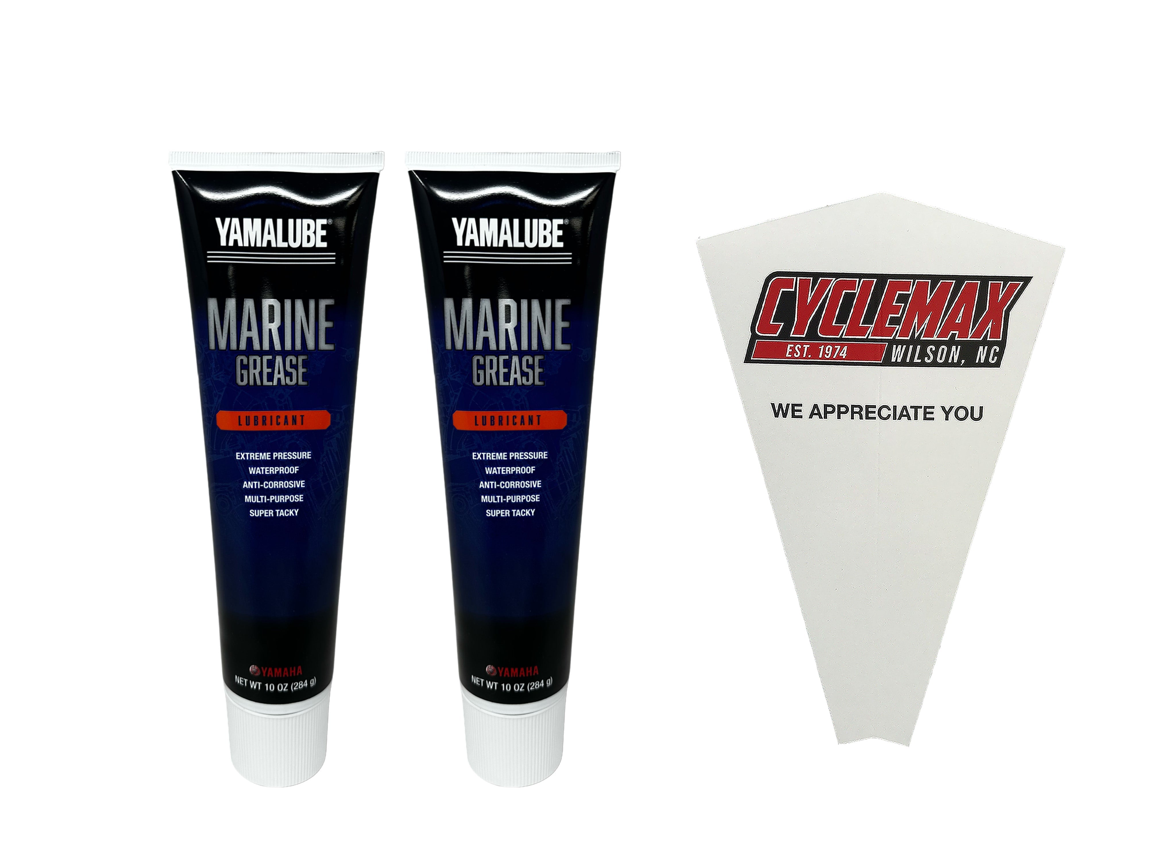 Cyclemax Two Pack for Yamaha Yamalube 10oz Marine Grease ACC-GREAS-10-CT Contains Two Tubes and a Funnel