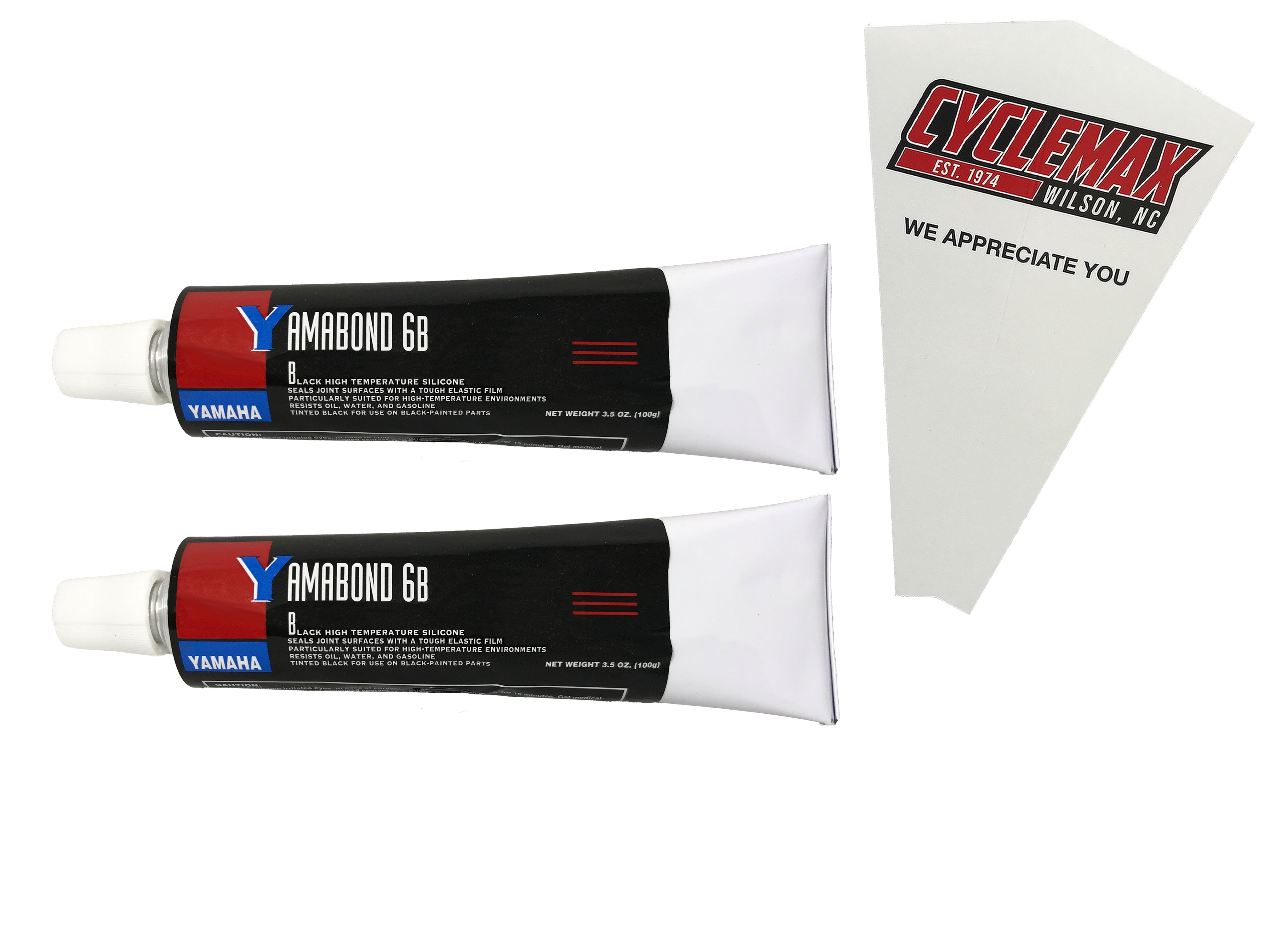 Cyclemax Two Pack for Yamaha Yamabond High Temperature Silicone ACC-YAMAB-ND-6B Contains Two 3.5oz Tubes and a Funnel